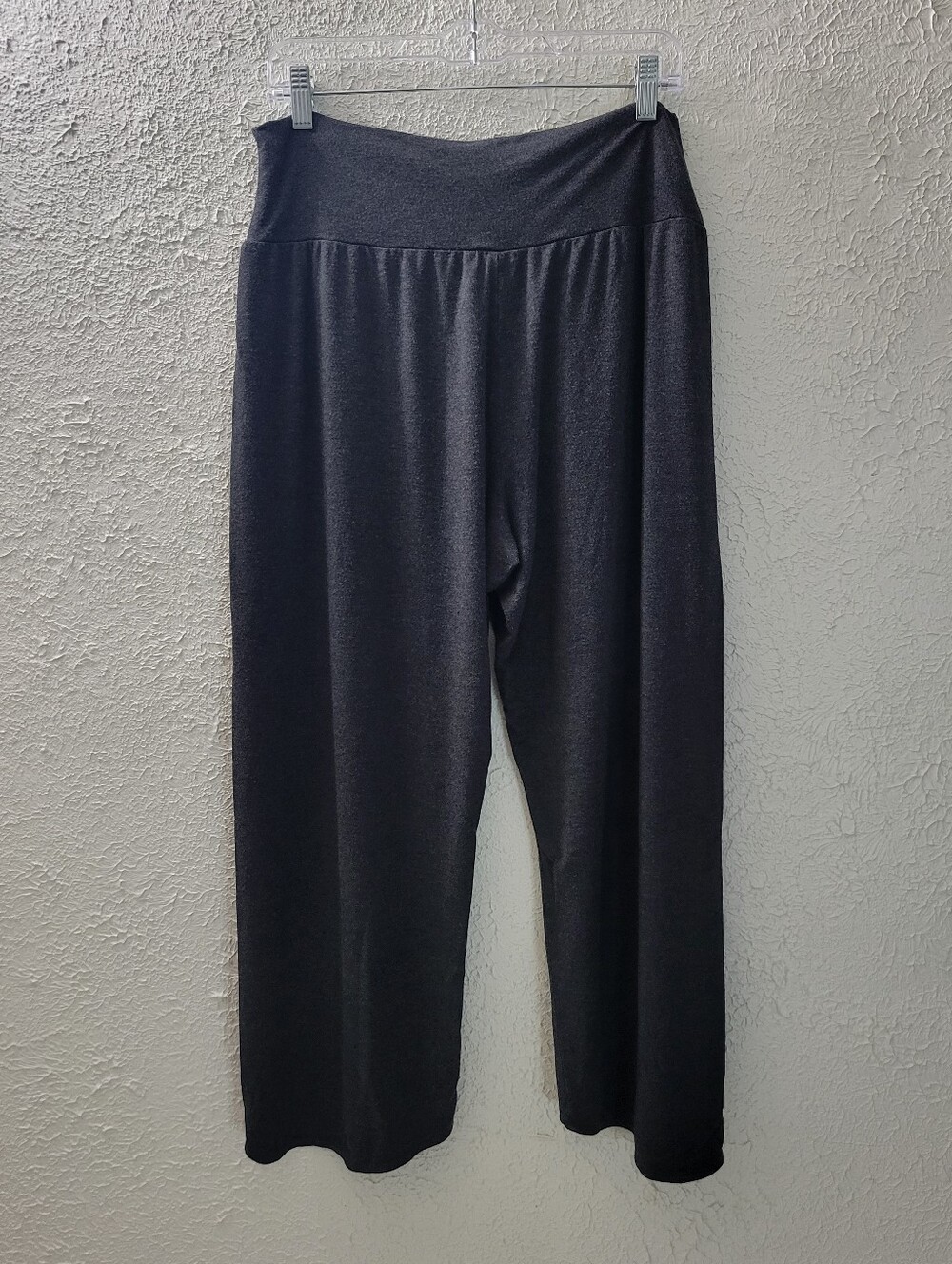 Athleta Sz L Yoga Release Pant Gray Open Front Flowy Loose Boho Womens Pants - Picture 5 of 6